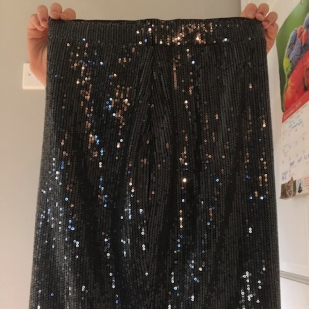 Black Sequin Party Skirt